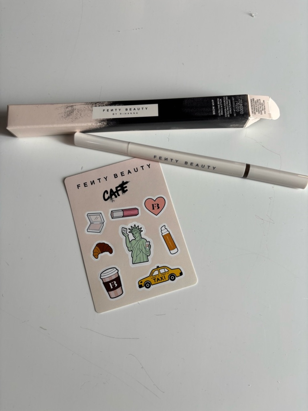 NWT Fenty Brow MVP in Ash Brown + Fenty Beauty NYC Popup stickers